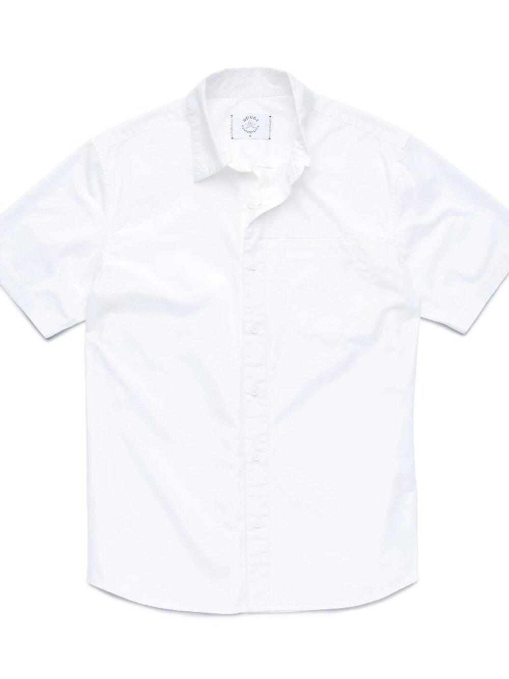 Surfside Supply White Solid Short Sleeve Button Up Shirt With Inset Pocket